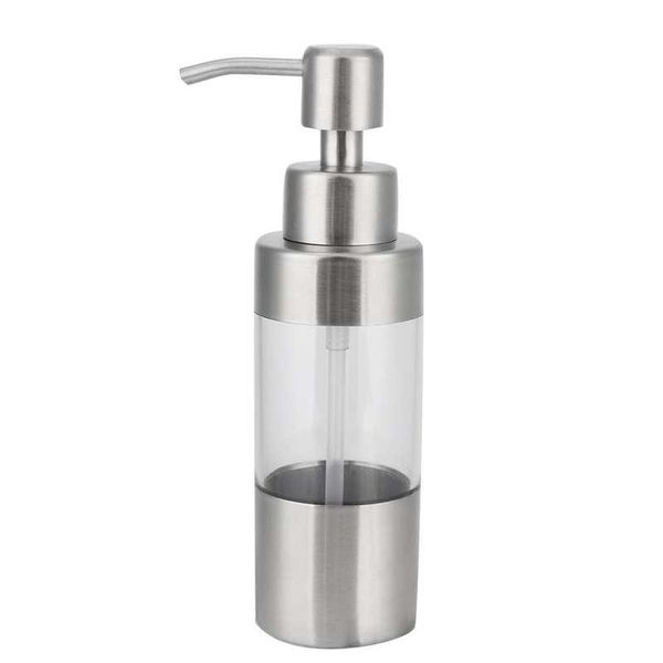 

liquid soap dispenser transparent abs stainless steel bathroom manual hand lotion pump bottle