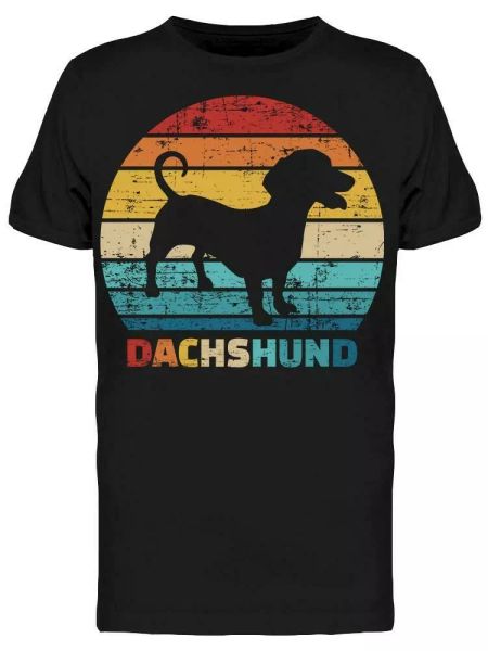 

Dachshund Silhouette Art Tee Men's -Image by Shutterstock, White;black