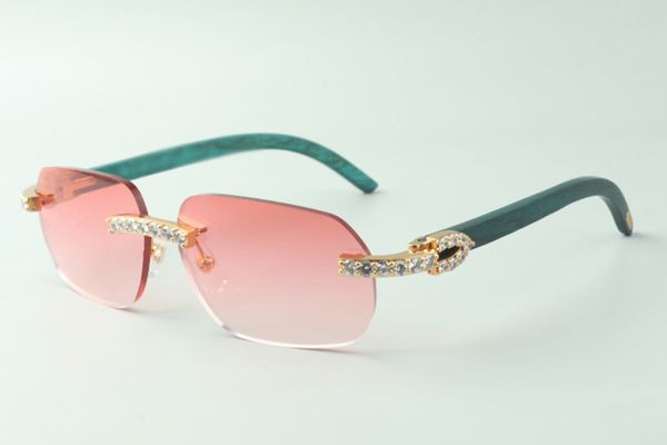 

direct sales xl diamond sunglasses 3524024 with teal wooden temples designer glasses, size: 18-135 mm, White;black