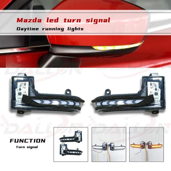 

emergency lights black led dynamic turn signal blinker sequential indicator side mirror light lamp for 3 axela 6 atenza 2021