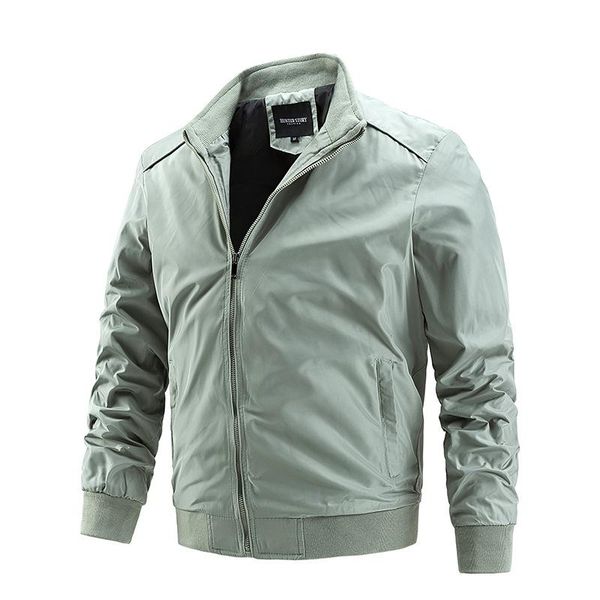 

men's jackets men 2021 lightweight solid color slim jacket spring autumn thin casual fashion stand collar, Black;brown