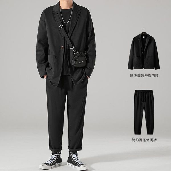 

men's tracksuits korean style men sets casual fashion harajuku cardigan long sleeve hip hop chandal hombre clothing db60tz, Gray