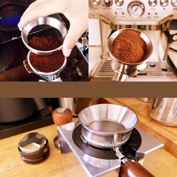 

coffee filters stainless steel dosing ring 58mm/54mm/51mm filter for brewing bowl powder espresso tool tamper kitchen accessories