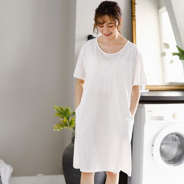 

women's sleepwear nightdress with chest pad female 100% cotton nightgown summer pyjamas loose princes nightgowns for women, Black;red