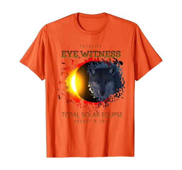 

wyoming 2017 total solar eclipse eye witness wolf t shirt, White;black