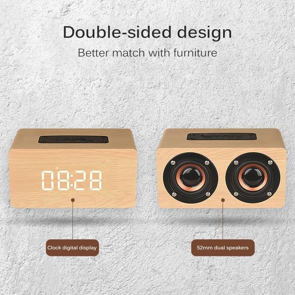 

mini speakers bluetooth 4.2 wireless speaker digital alarm clock voice box led display strong functions compact design usb charge for office