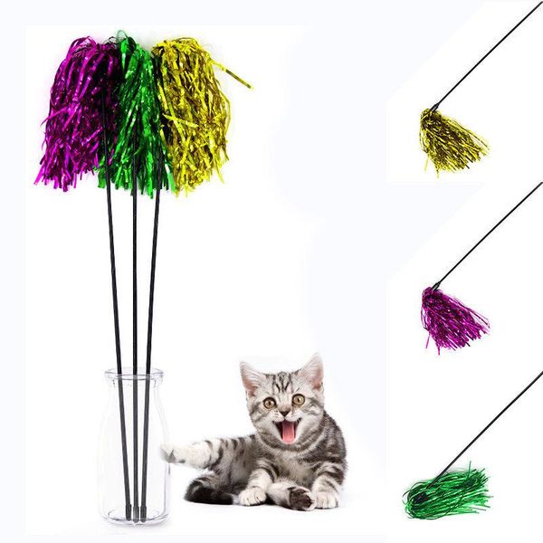 

cat toys 1 pcs colorful ribbon toy wand pet teaser for cats random color