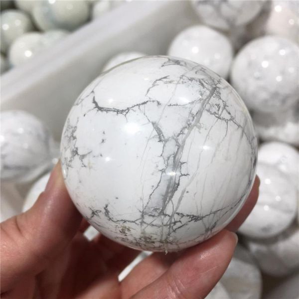 

decorative objects & figurines natural stone white howlite crystal sphere ball mineral polished home decoration gift