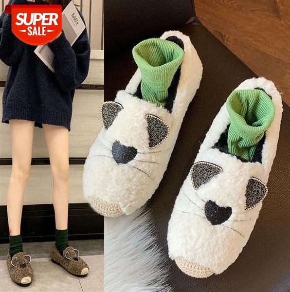 

ins net red wool shoes women wear lamb flat cotton #rf8n