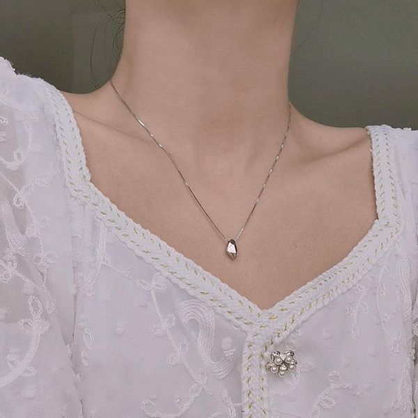 

chains ventfille 925 sterling silver wishing stone necklace girls light luxury students all-match clavicle chain fashion party gift
