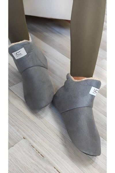 

gray slip-resistant outsole home pandufu slippers, Black