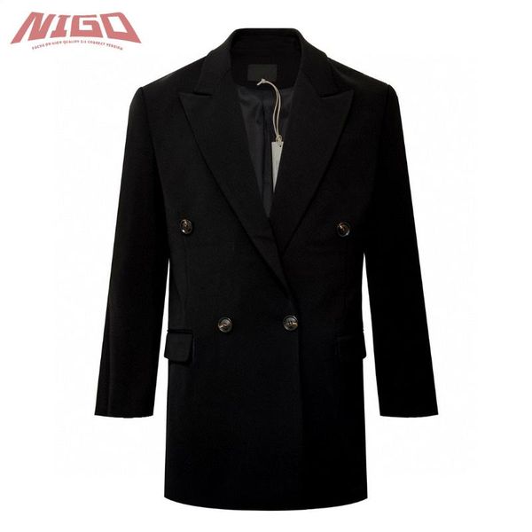 

men's wool & blends nigo 21ss f 7th sportscoat long suit jacket #nigo277, Black