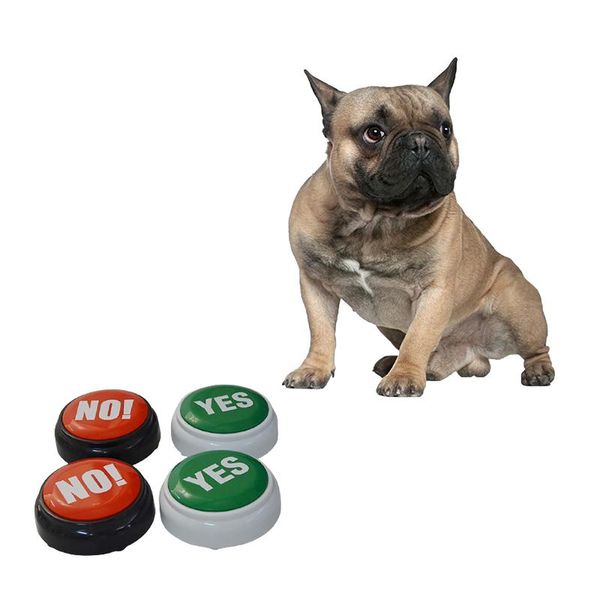 

small animal supplies 2pcs yes/no sound button pet dog toys interactive communication game dogs iq training tools accessories