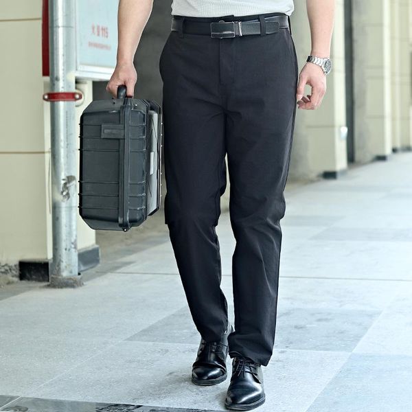 

men's pants tactical sports outdoor summer loose wear men business gentle solid color, Black