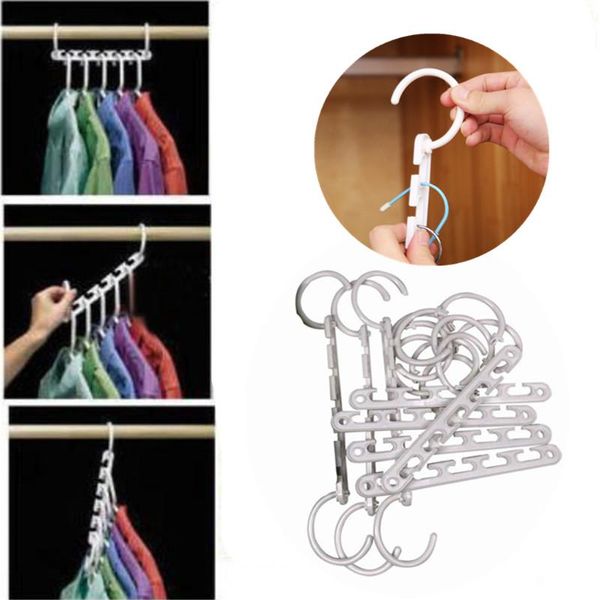 

hangers & racks 8pcs space saving support hanger magic clothes pants rack dryer stand scarf cabide plastic closet storage organizer hanging