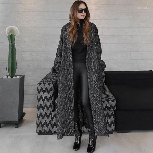 

women's wool & blends sondr autumn winter coat back long sleeve loose overseas black