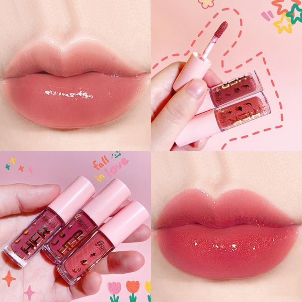 

lip gloss lipstick mirror glaze white and easy to color waterproof water glass