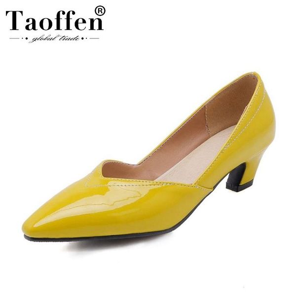 

dress shoes taoffen plus size 30-48 pointed toe pumps party ins summer spring high heel women office work footwear, Black