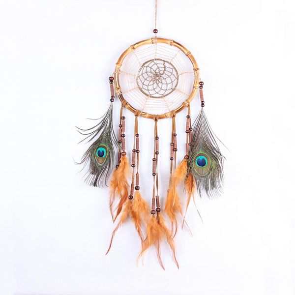 

classical handmade bamboo rings 18cm woven macrame peacock feather for hanging decoration ornaments with party gifts decorative objects & fi
