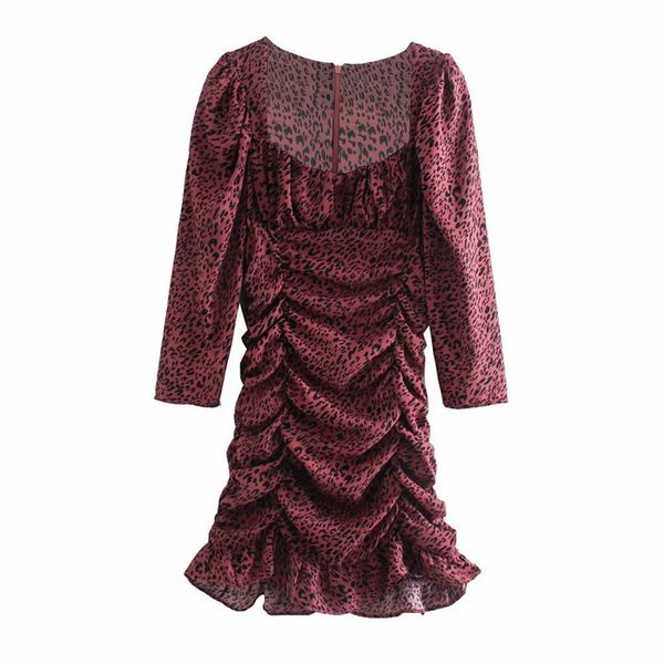 

dresses women faux jewelry button square-neck long sleeves mini ruffled hem elegant casual vestidos femme robe, Black;gray