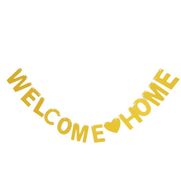 

welcome home banner flags gold glitter decorations for party sign 1221065