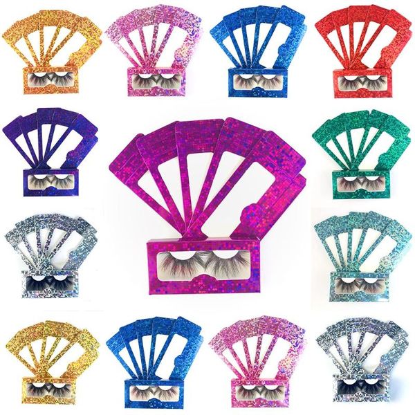 

wholesale 10/20/30/50/100ps lashes box soft paper eyelashes packaging for 5d mink false