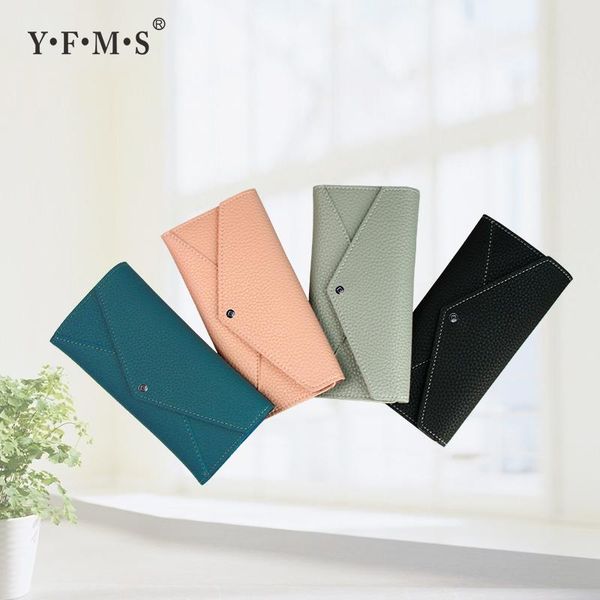

wallets yfms korean version of the wild fashion simple zipper pocket two fold envelope bag long wallet ladies, Red;black