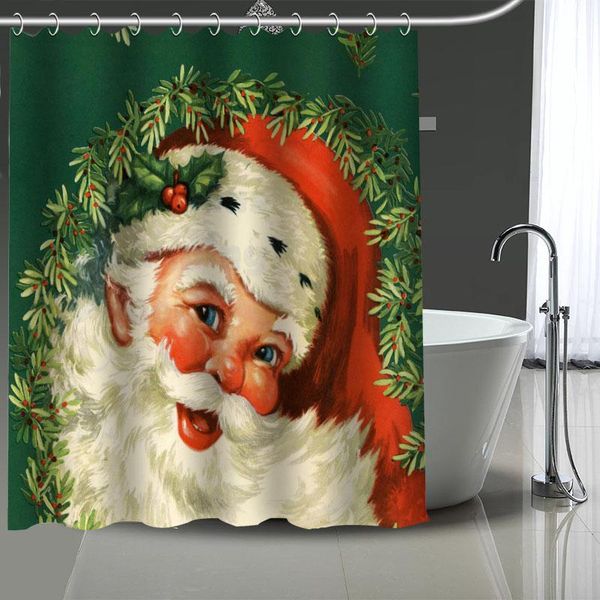 

shower curtains custom santa claus waterproof fabric cloth bathroom decoration supply washable bath room curtain