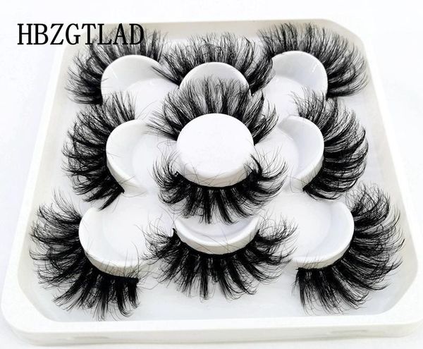 

false eyelashes 5 pairs natural long 25mm lashes wispy fluffy makeup 3d mink eyelash extension thick for beauty