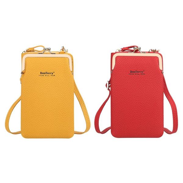 

evening bags -2x baellerry trumpet handbags women shoulder bag phone summer yellow & red