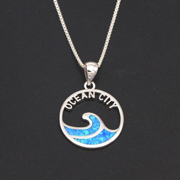 

charms jzp0086 wavy opal pendant necklace fashion jewelry, Bronze;silver