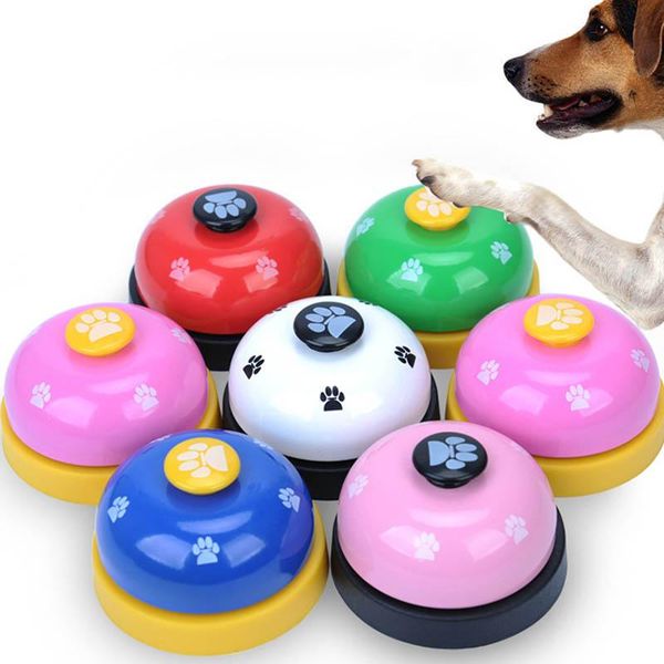

dog apparel small bell metal/plastic 1pcs training toys footprint ring feeding reminder interactive game pet call ringer