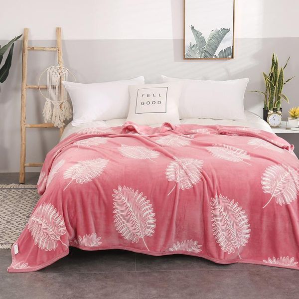 

blankets foliagesoft warm coral fleece blanket winter sheet bedspread sofa plaid throw light thin mechanical wash flannel ssxjd