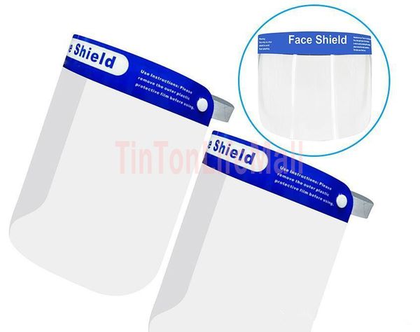 

safety faceshield transparent clear eco pet transparent plastic reusable protective anti-splash and fog face shield mask dhl