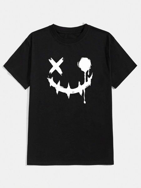 

romwe guys graphic tee w2kh#, White;black