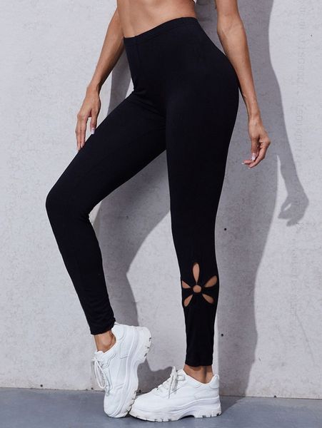 

high waist cutout leggings s4gz#, Black