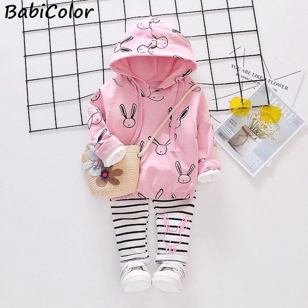 

clothing sets babicolor baby hooded sweater hoodie kids clothes pullover 12m-2y cotton pants long sleeve hodies for girls boy, White