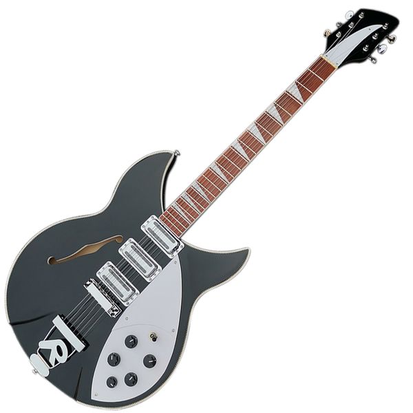 

factory outlet-6 strings black electric guitar with semi-hollow body,rosewood fretboard