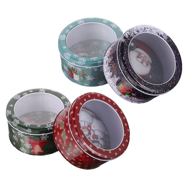 

gift wrap 4pcs decorative candy boxes delicate biscuit tins (assorted color)