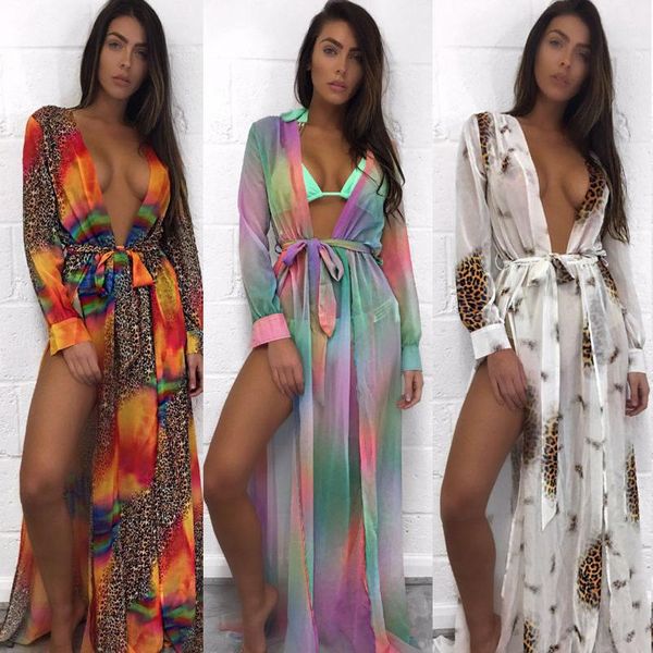 

women's swimwear women long bikini cover up mesh sheer open front ups sun proof lace swimsuit cardigan summer beachwear, White;black