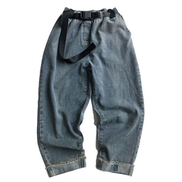 

men's jeans retro denim streetwear harajuku hip hop jogger pants, Blue