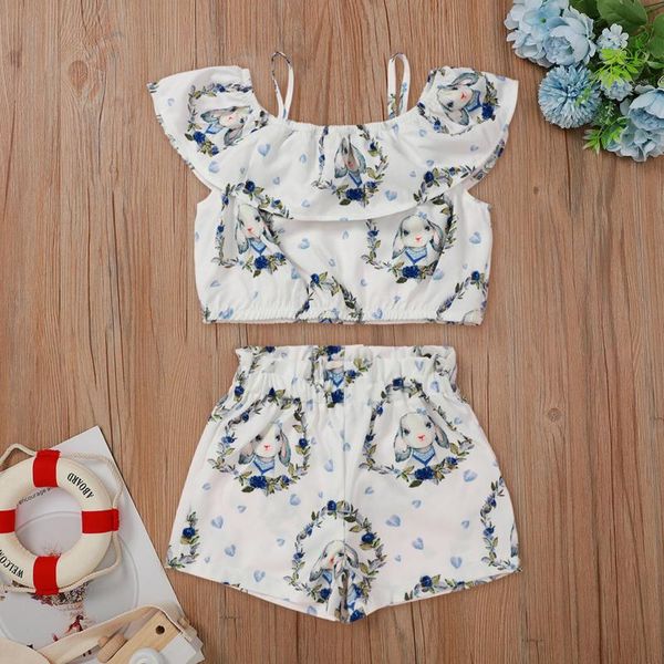 

clothing sets * easter children's for born toddler kids baby girls vest love heart + shorts outfits set clothes, White