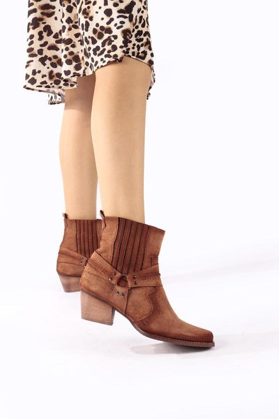 

boots blanie ring buckled coffee suede, Black