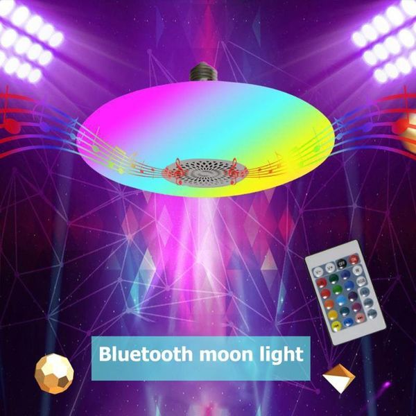 

bulbs 30w rgb bluetooth music led bulb light ceiling lamp rc colorful home decor wireless with remote control luces