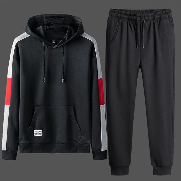 

men's tracksuits hooded jacket and pants suit harajuku sports casual sweat shirt track brand sportswear 2021 autumn, Gray