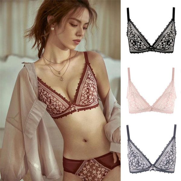 

bras lace seamless underwear women's soft no underwire bra gathers up the tube and wraps chest comfortable home wear, Red;black