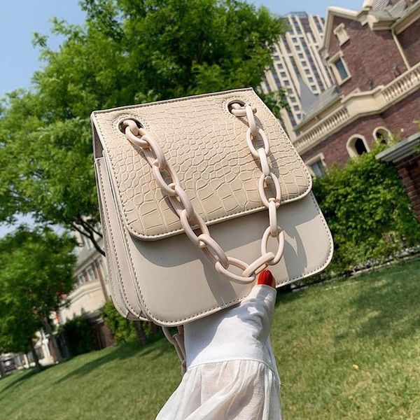 

evening bags 2021 versatile shoulder fashion messenger chain small square women bag alligator pattern cross ins handbags