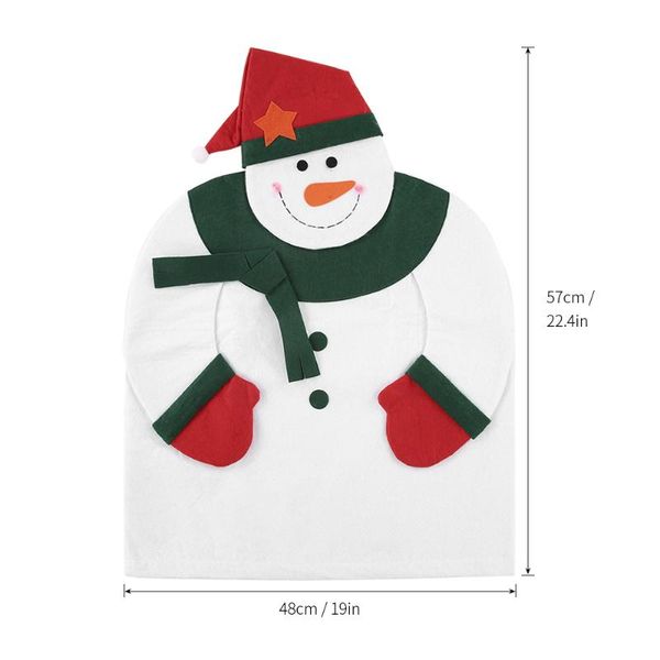 

chair covers 2pcs/set christmas back snowman santa dinner slipcovers set decoration for home