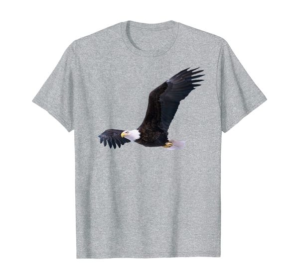 

elegant american bald eagle in flight p portrait t-shirt, White;black