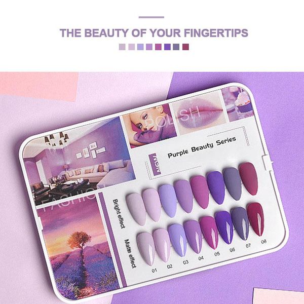 

nail gel el polish glitter primer glue purple series manicure semi permanent uv varnish hybrid art blue color nails, Red;pink